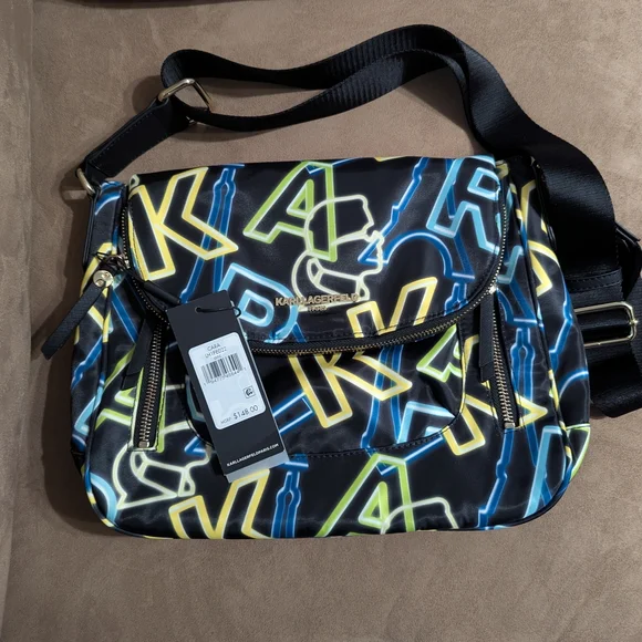 Karl Lagerfeld Neon Graphic Crossbody Bag - Picture 2 of 5